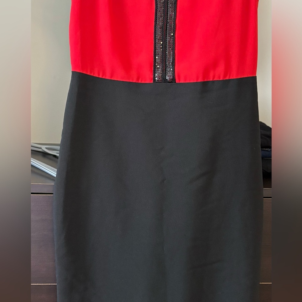 Suzy Shier Strapless Red and Black Dress - Picture 2 of 12